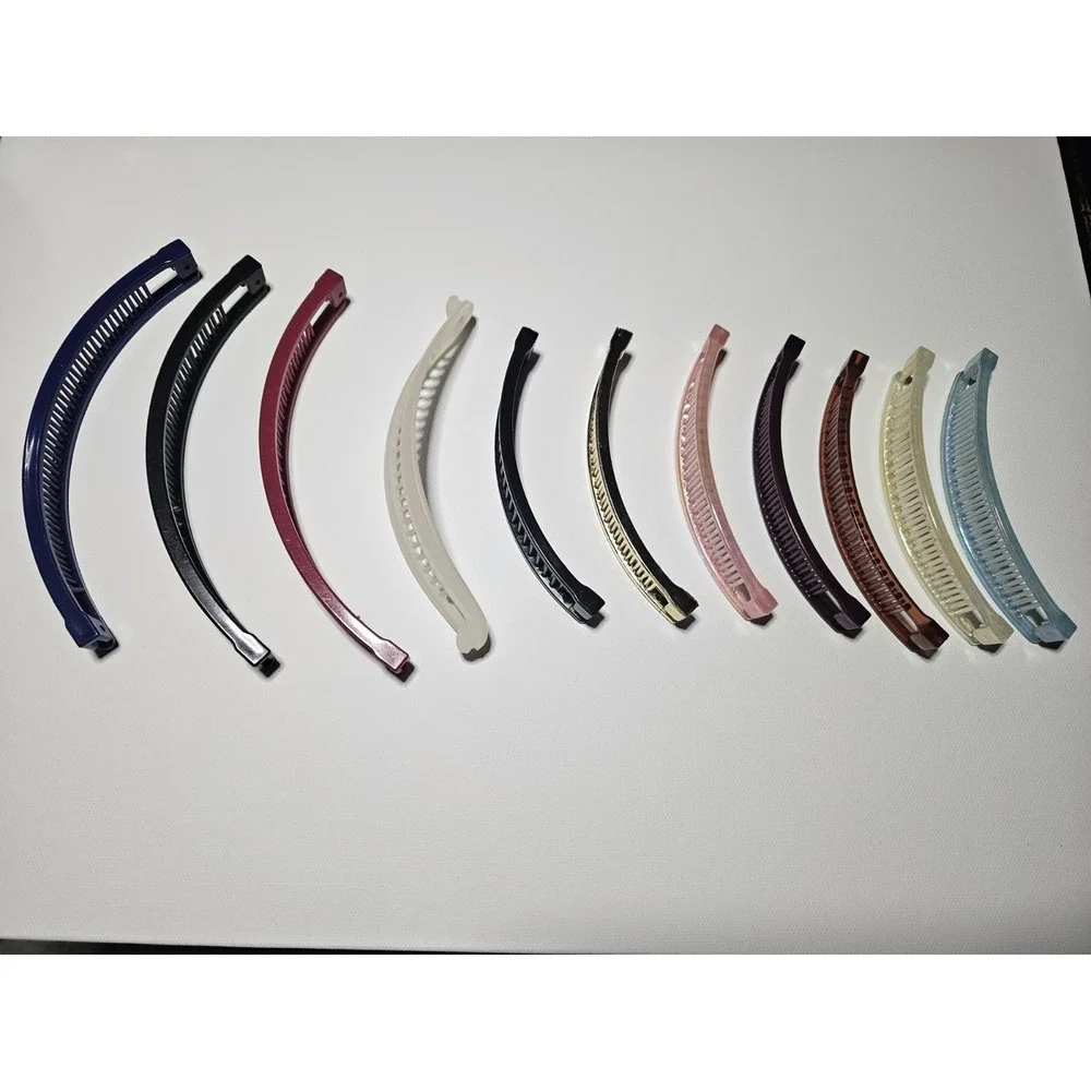 11pc Banana Hair Clips Lot Multi Color Plastic Fish Comb Claws Ponytail Holder